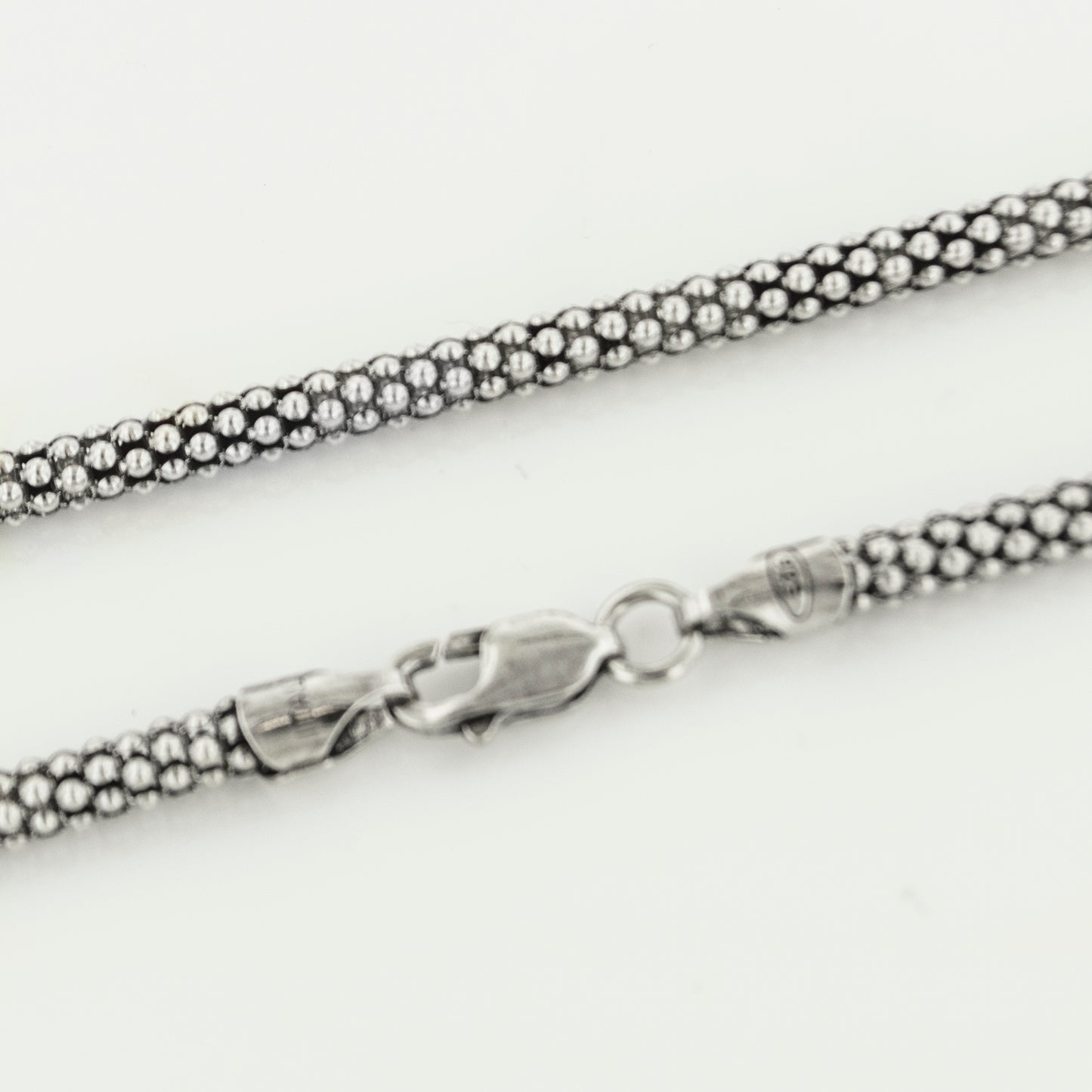 Popcorn Chain, 4.5mm Thick, Antiqued Sterling Silver