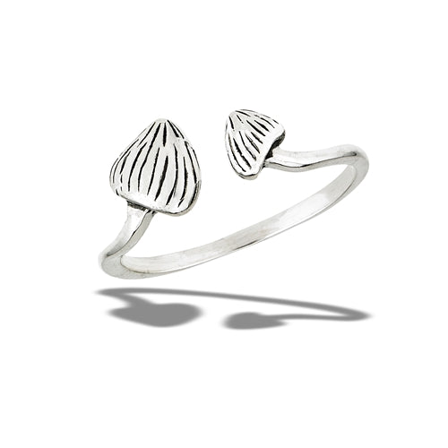 Sterling Silver Adjustable Mushroom Friends Ring