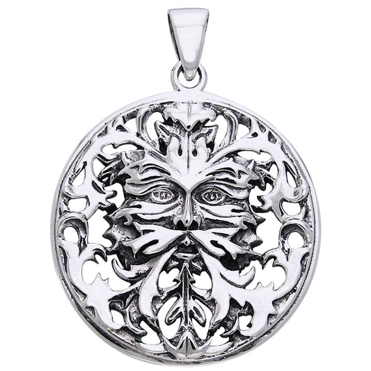 Woodland Spirit - Sterling Silver Mythic Green Man Pendant by Oberon Zell Ravenheart - Silver Insanity