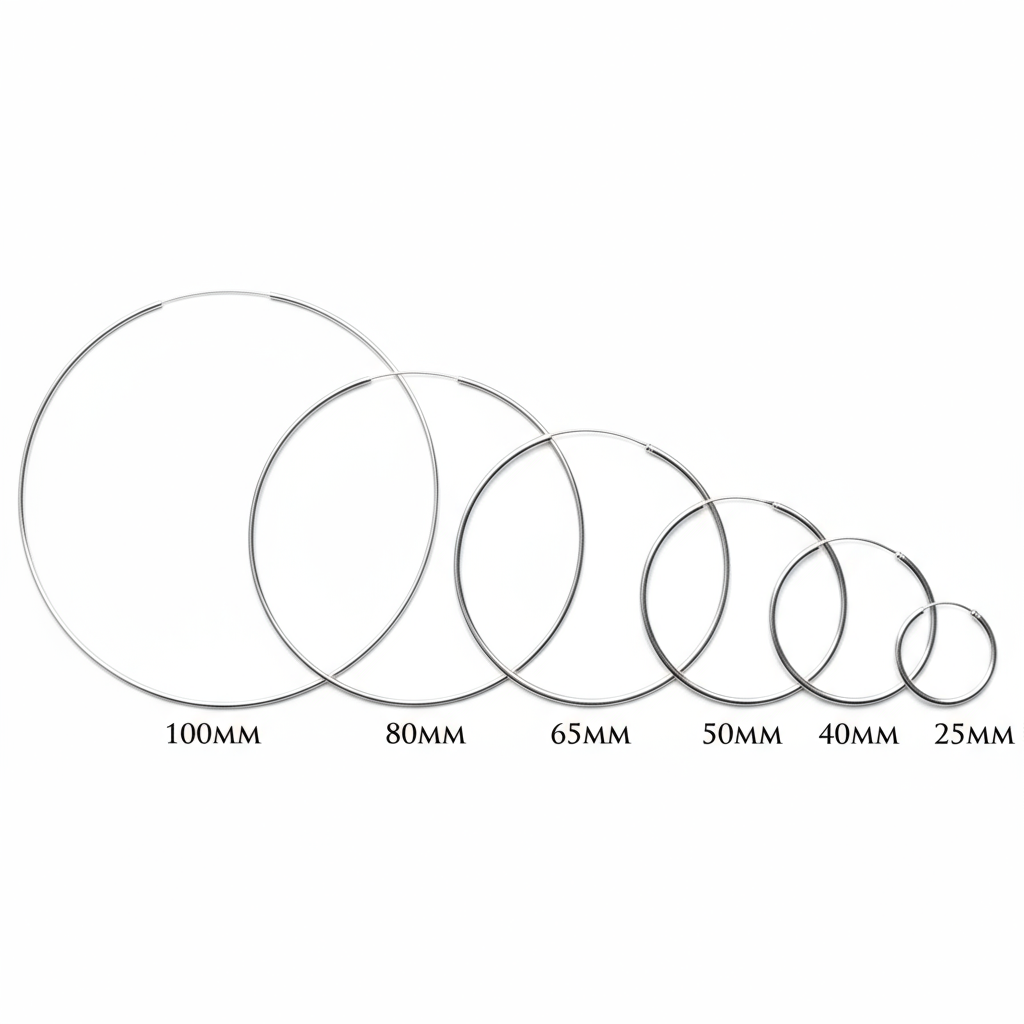 Endless Hoops from 1" to 4" ~  Sterling Silver