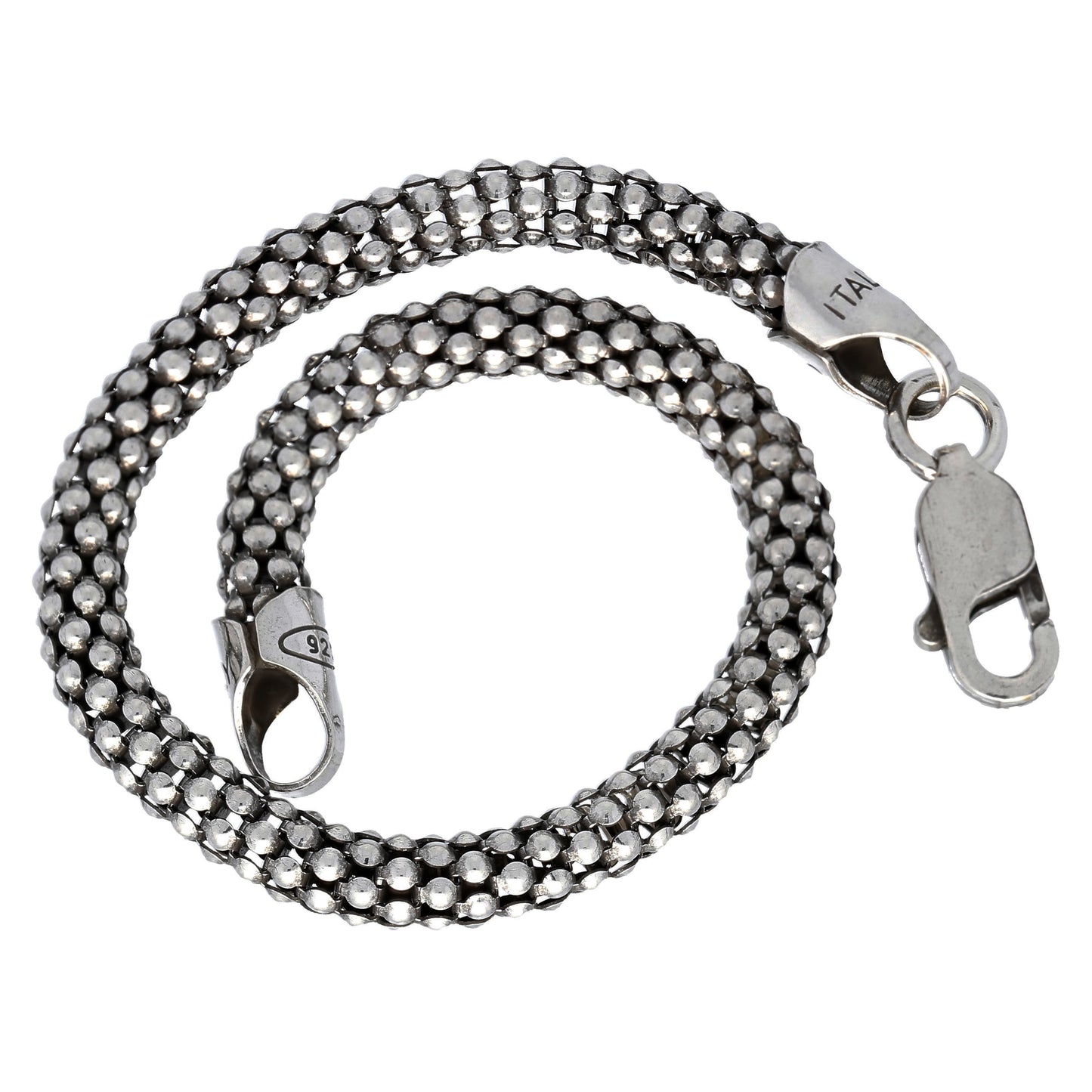 Popcorn Chain, 4.5mm Thick, Antiqued Sterling Silver