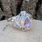 Petite Pear-Shaped Gemstone Sterling Silver Poison Ring