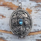 Oval Blue Topaz Sterling Silver Poison Box Locket Pendant