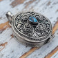 Oval Blue Topaz Sterling Silver Poison Box Locket Pendant