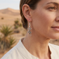 Sterling silver lizard French-hook earring worn with hair tucked behind the ear.