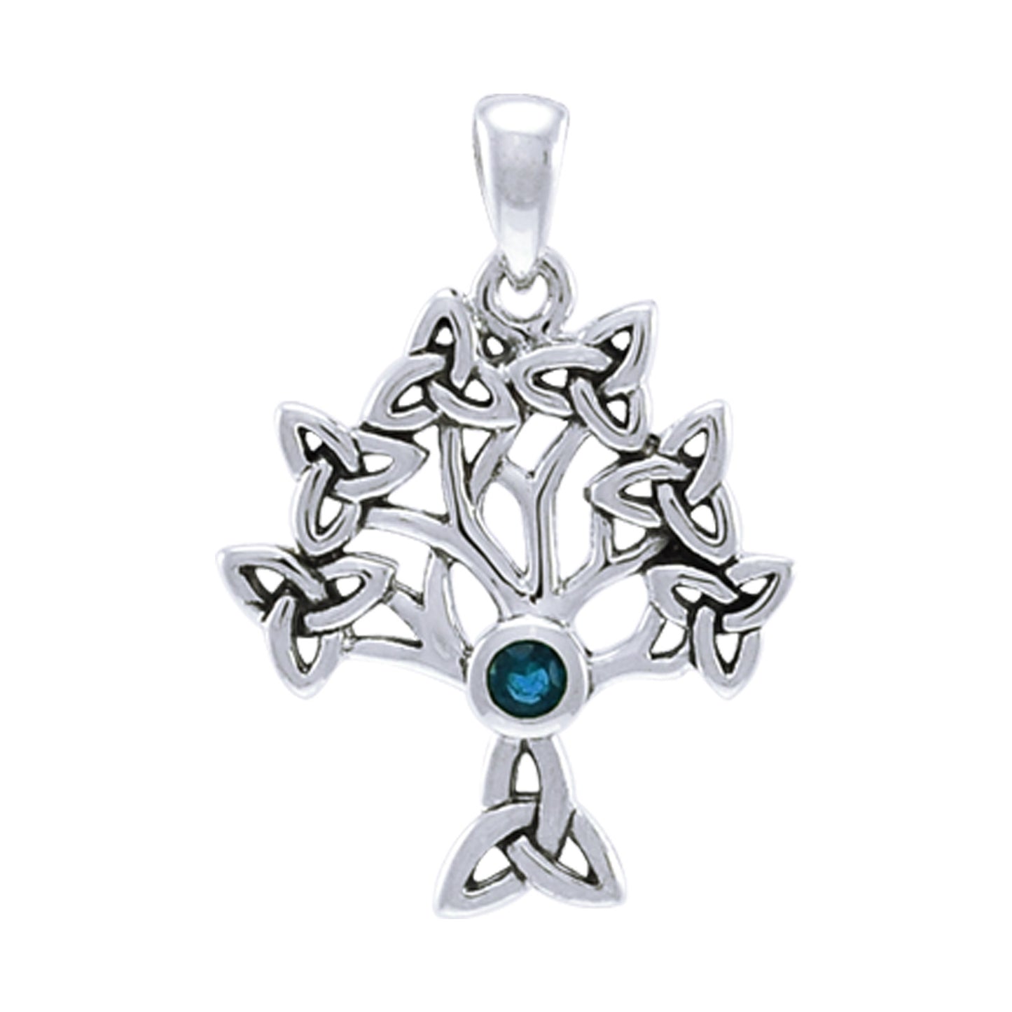 Druidic Tree of Life Pendant | Sterling Silver and Genuine Gemstone