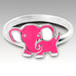 Pink Elephant Childs Sterling Silver Ring - Silver Insanity