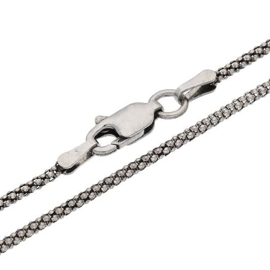 Sterling Silver Antiqued Popcorn Chain Necklace 14" - 36" - Silver Insanity