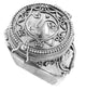 Sterling Silver Sun Face Poison Box Prayer Ring - Silver Insanity