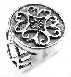 Sterling Silver Double Fleur De Lis Style Cross Ring - Silver Insanity