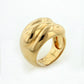 Polished Lapping Waves Gold Plated Sterling Silver Ring - Silver Insanity