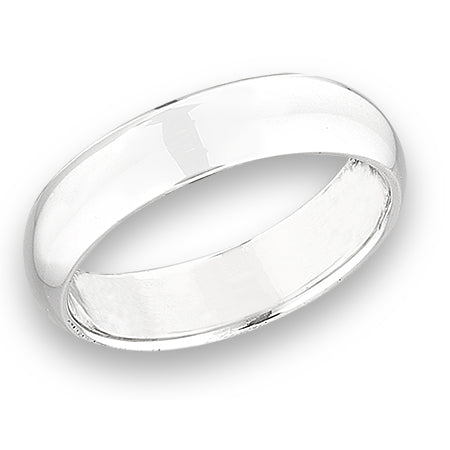 Solid Sterling Silver 5mm Wedding Band Ring - Silver Insanity