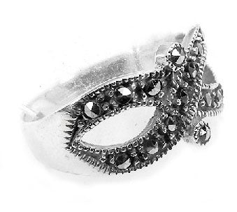 Sterling Silver Marcasite Infinity Band Ring - Silver Insanity