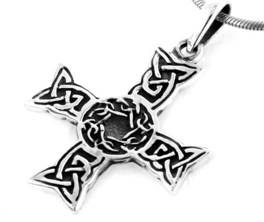 Crusaders Maltese Cross Celtic Knot Sterling Silver Pendant - Silver Insanity