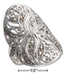 Sterling Silver Large Wide Floral Marcasite Ring - Silver Insanity