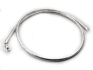Sterling Silver 2mm Round Omega Chain Wire Necklace - Silver Insanity