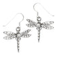 Pretty Sterling Silver Filigree Dragonfly Hook Earrings - Silver Insanity