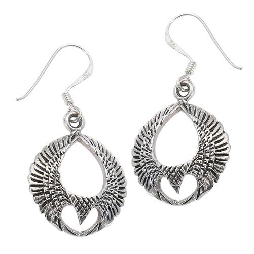 Eagle of Freedom with Spread Wings Sterling Silver Earrings - Silver Insanity