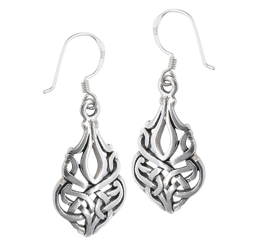 Solid Sterling Silver Filigree Celtic Knot Earrings - Silver Insanity