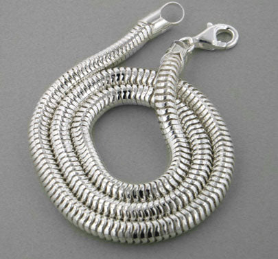 Thick 5mm Sterling Silver Snake Chain Necklace - Silver Insanity