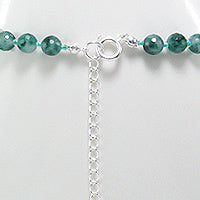 Faceted Dark Green Candy Jade 17" Sterling Silver Necklace - Silver Insanity