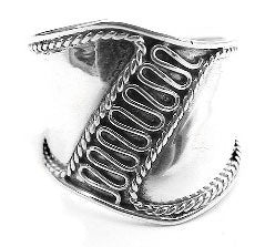 Sterling Silver Roman Style Armor Band Ring - Silver Insanity
