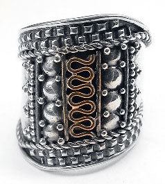 Sterling Silver Medieval Court Armor Band Ring - Silver Insanity