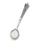 Grooved Ridged Round Sterling Silver Salt Spoon New - Silver Insanity