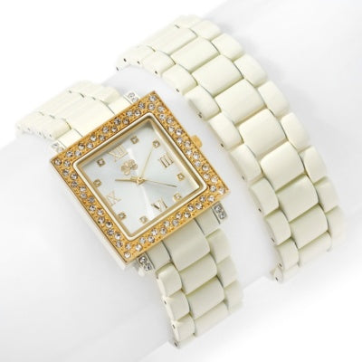 Ivory Curations with Stefani Greenfield Wrap Watch and Bracelet Set - Silver Insanity