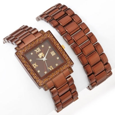 Brown Curations with Stefani Greenfield Wrap Watch and Bracelet Set - Silver Insanity