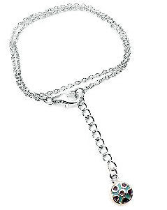 Sterling Silver 9.5" Enamel Charm Dangle Chain Anklet - Silver Insanity