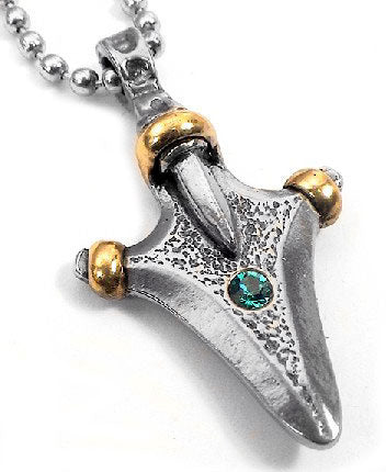 Atlantis Fantasy Spirit Arrow Pendant on Bead Necklace - Silver Insanity