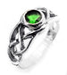 Sterling Silver CELTIC Knot Green Crystal Ring - Silver Insanity