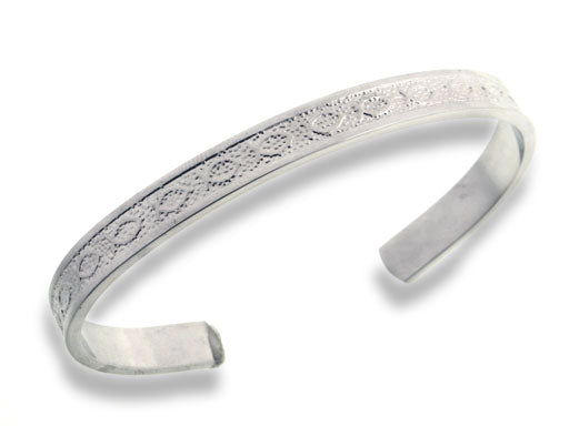 Christian Fish Embossed Silver-Plated Solid Copper Adjustable 8" Cuff Bracelet - Silver Insanity