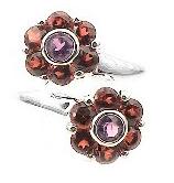 Sterling Silver AMETHYST and GARNET Flower Ring - Silver Insanity