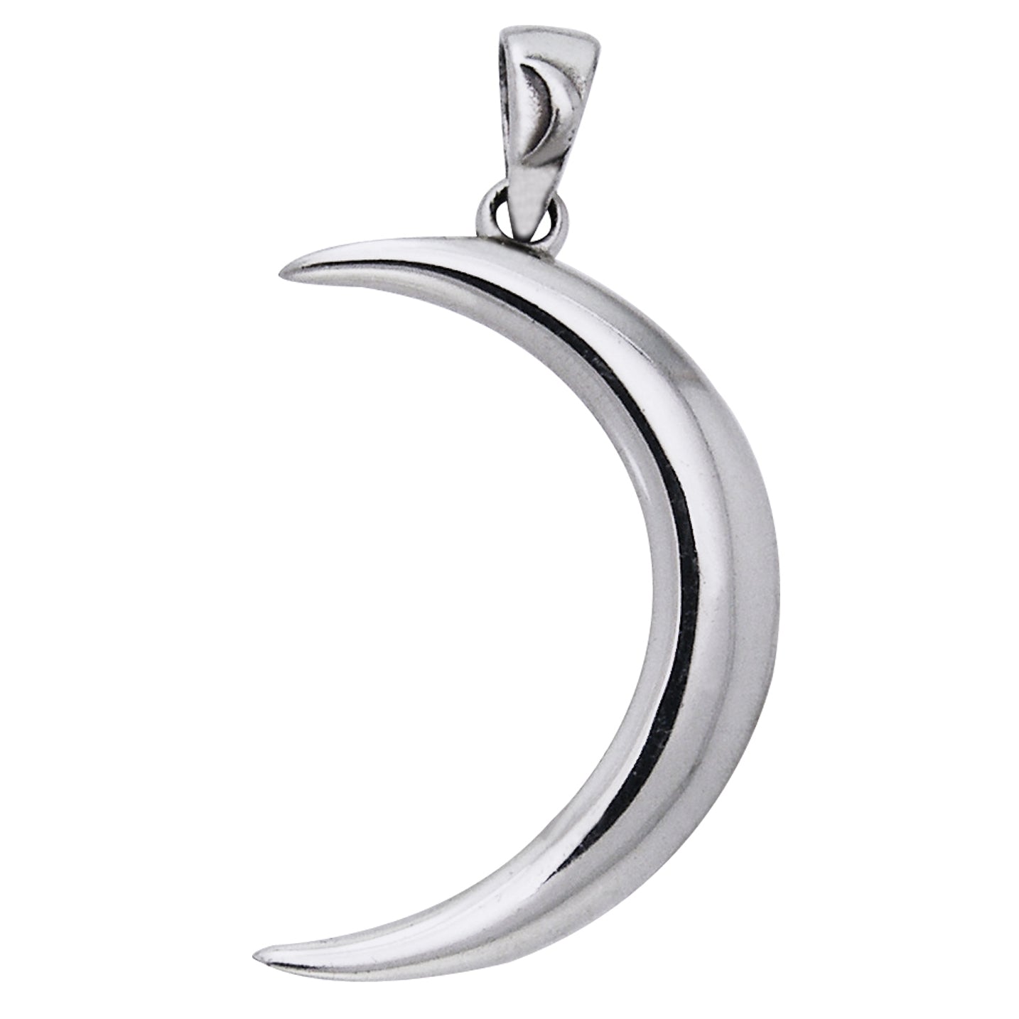 Large Crescent Moon - Lunar Magic Sterling Silver Pendant - Silver Insanity