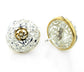 Sterling Silver Filigree Domed Two-Tone Round Button Earrings - Silver Insanity