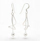 Twisted Spiral with Chain and Ball Drop Dangle Sterling Silver Hook Earrings - Silver Insanity