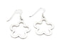 Medium Sterling Silver Open Flower Shape Hook Earrings - Silver Insanity