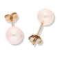 Genuine Classic Round Pink or Peach Cultured Pearl and 10K Gold Post Earrings - Silver Insanity