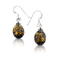 Simple Oval Baltic Amber Sterling Silver Hook Earrings - Silver Insanity