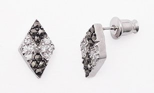 Marcasite w/ Pave CZ Sterling Silver Post Stud Earrings - Silver Insanity