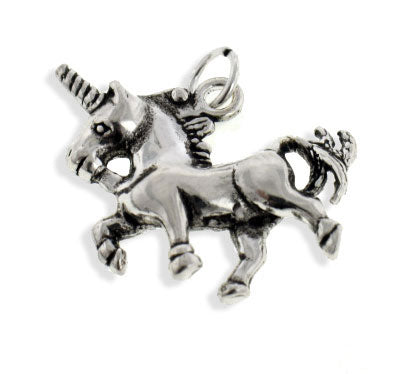 Sterling Silver 3D Unicorn Horse Charm or Pendant - Silver Insanity