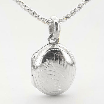 Small Childs Oval Classy Sterling Silver Locket Pendant 16" Necklace - Silver Insanity