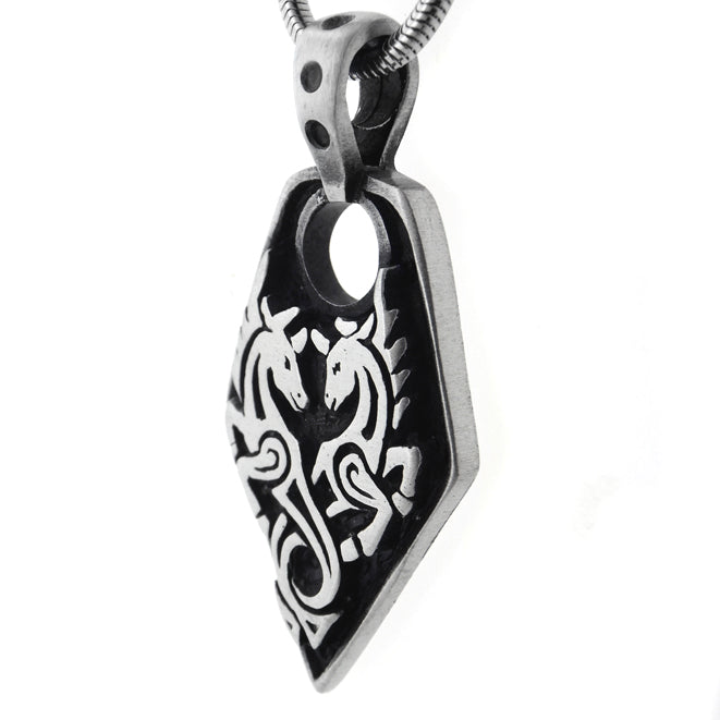 Mythic Sea Unicorn - Silver Tone Pendant and 20" Snake Chain Necklace - Silver Insanity