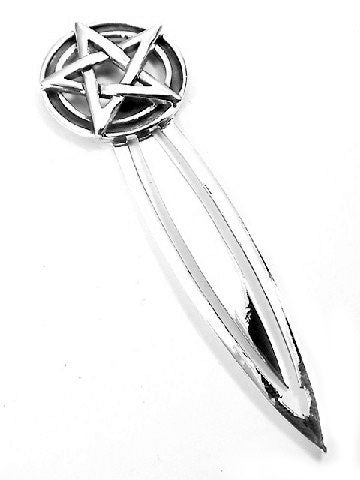 Pentagram Sterling Silver Pentacle Star Circle Bookmark - Silver Insanity