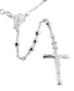 Catholic Sterling Silver Rosary Beads 24" Necklace with Crucifix - Silver Insanity