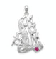 #1 MOM Genuine Ruby Diamond-Cut Charm Pendant on 18" Necklace - Silver Insanity