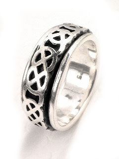 Mens Sterling Silver CELTIC KNOT Spin Ring - Silver Insanity