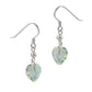 Aurora Borealis Crystal Heart and Pearl Bead Sterling Silver Hook Earrings - Silver Insanity